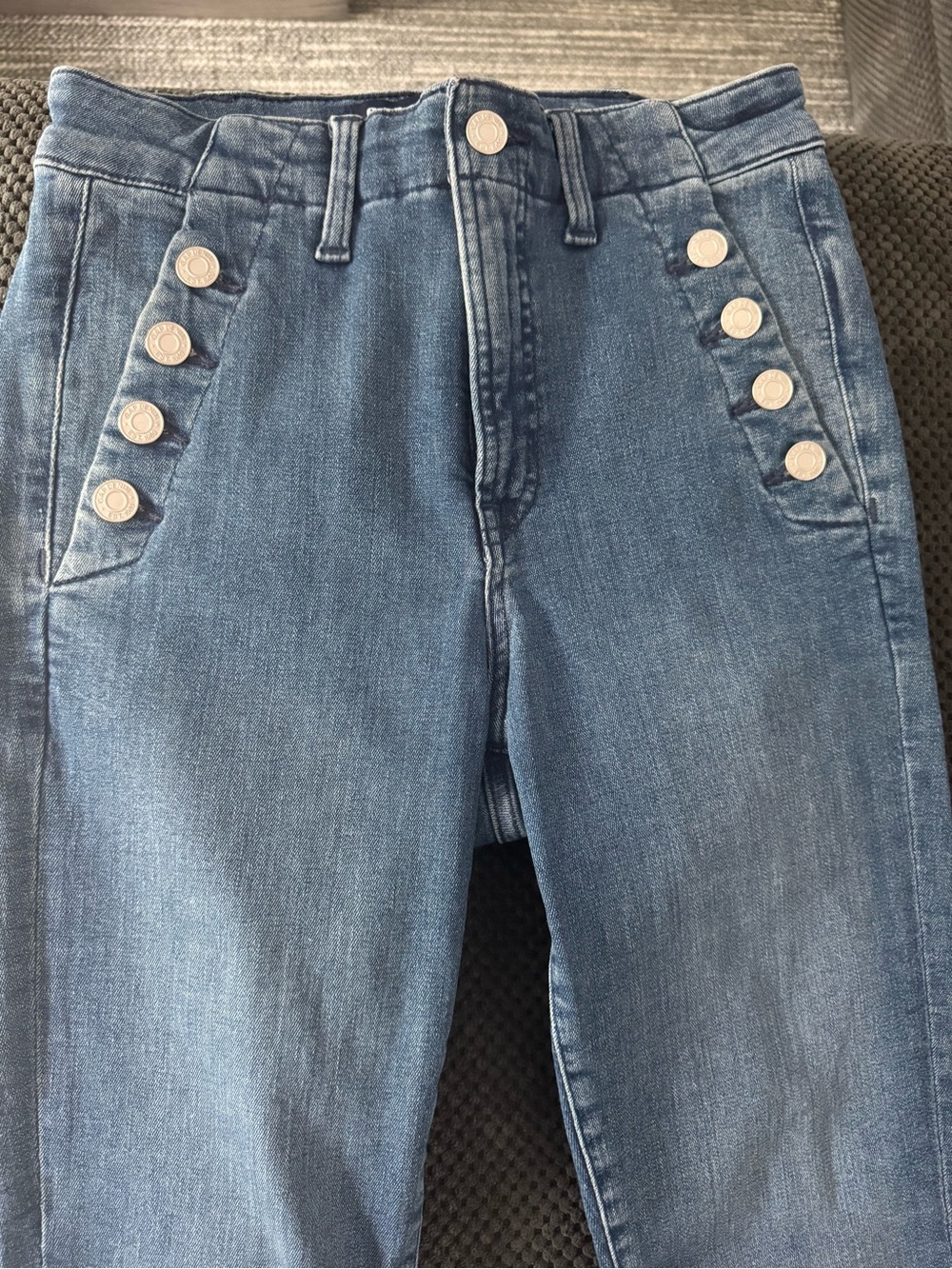 GAP Women's Light Blue Skinny Jeans with Button Accents